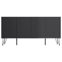 Sideboard Posseik Industrial Graphitfarben/Eiche B: 155 cm - Eichefarben/Schwarz, Design, Holzwerkstoff (155/75,8/42cm) - P & B