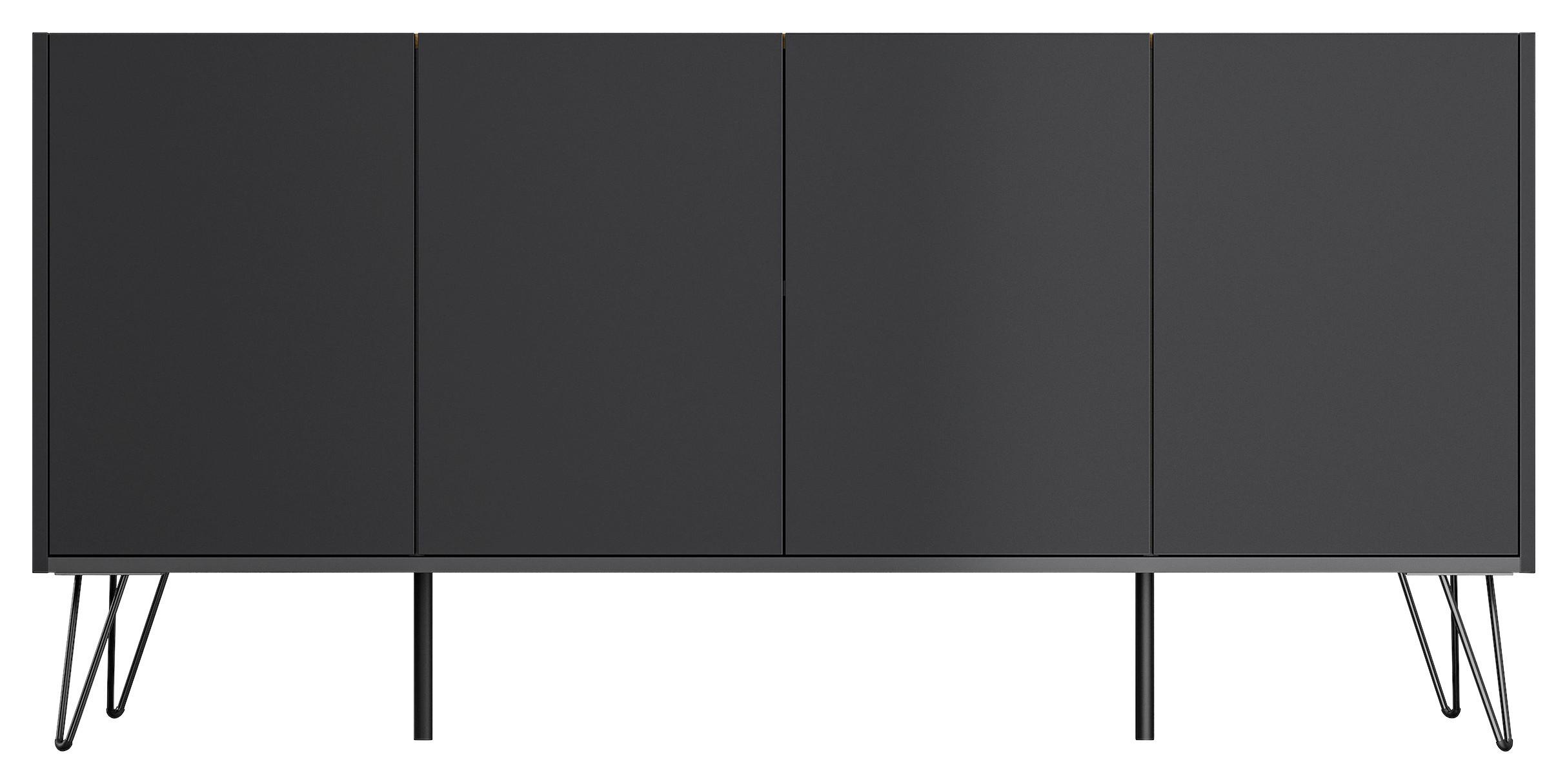 Sideboard Posseik Industrial Graphitfarben/Eiche B: 155 cm