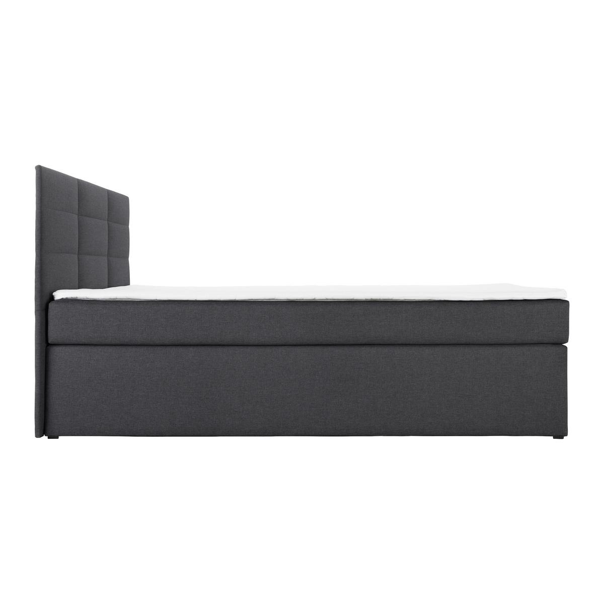 Manželská boxspring posteľ Lisa, 140x200, sivá - čierna/tmavosivá, Modern, drevo/kompozitné drevo (140/200cm) - Bessagi Home