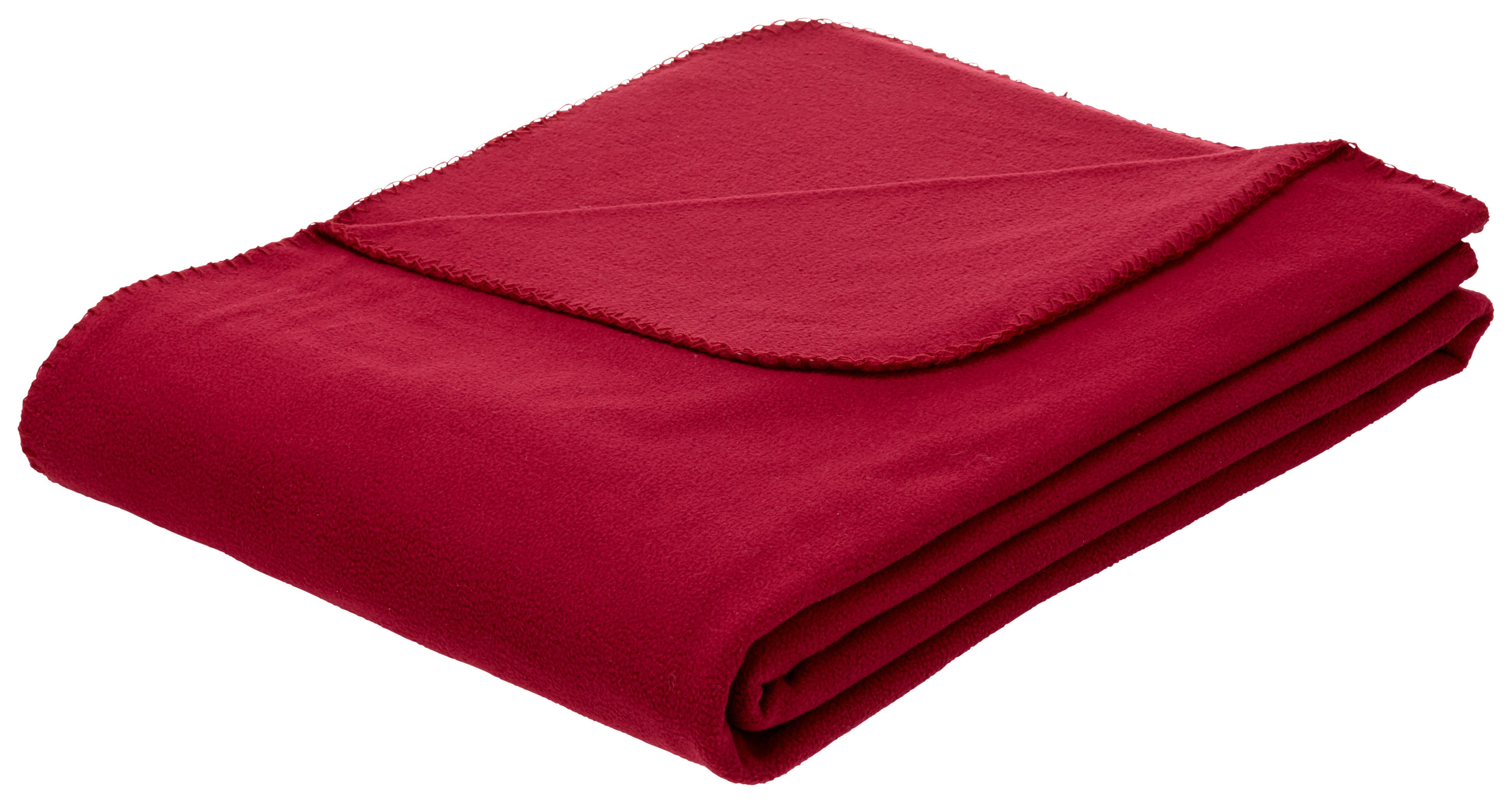 Fleecová Deka Felix, 150/200cm, Bordová - bordeaux, Konvenční, textil (150/200cm) - Modern Living