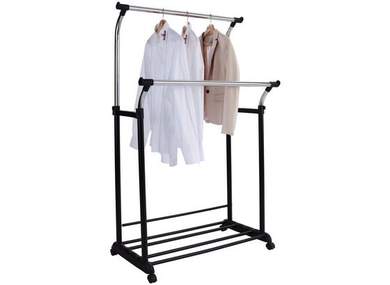 Pojízdný Šatní Stojan Swing - černá/barvy chromu, Moderní, kov/umělá hmota (90/111-170/52,5cm) Pojízdný Šatní Stojan Swing - černá/barvy chromu, Moderní, kov/umělá hmota (90/111-170/52,5cm)