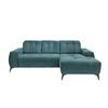 Ecksofa mit USB Anschluss Sano, Petrol, S: 258x180 cm - Petrol/Schwarz, MODERN, Textil (258/180cm) - Livetastic