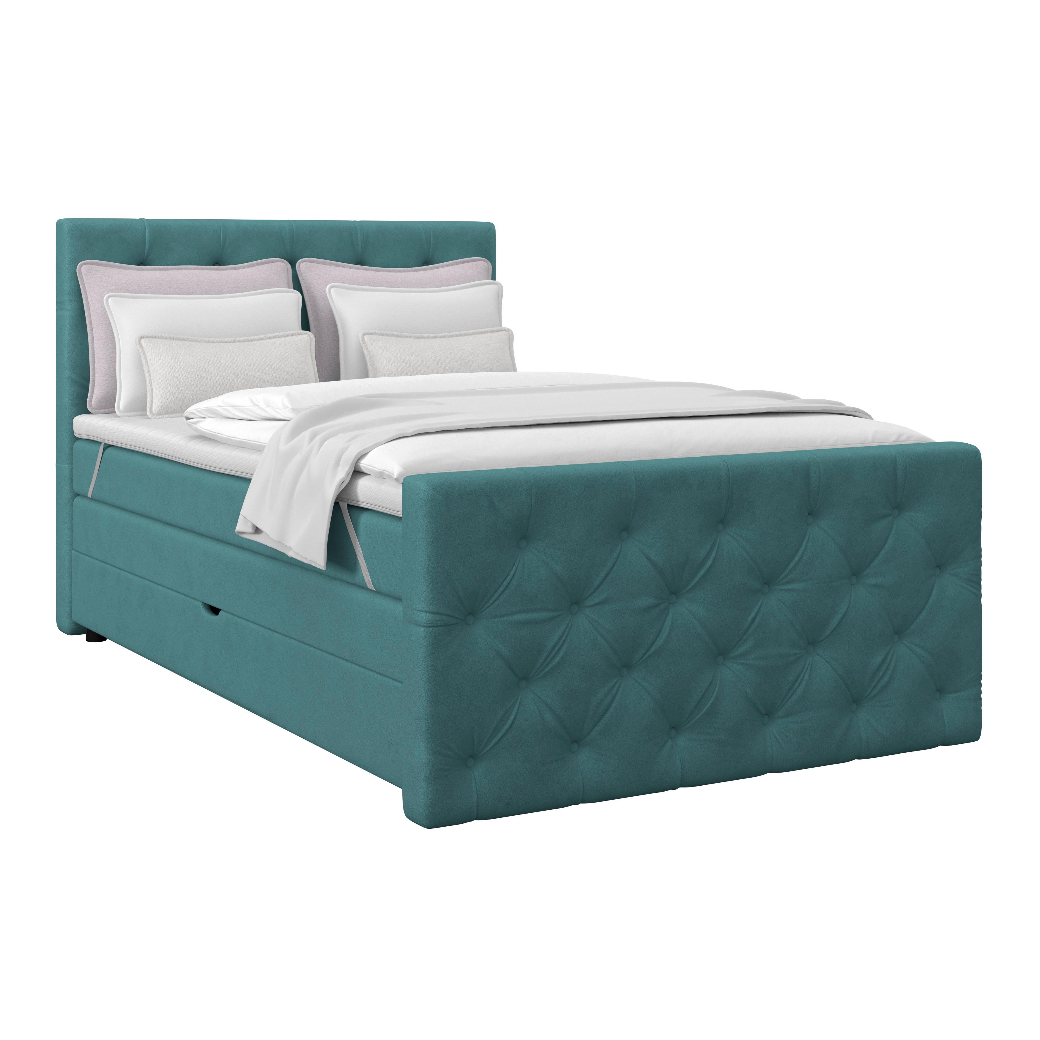 Boxspringbett Elio Petrol 140x200 cm H3