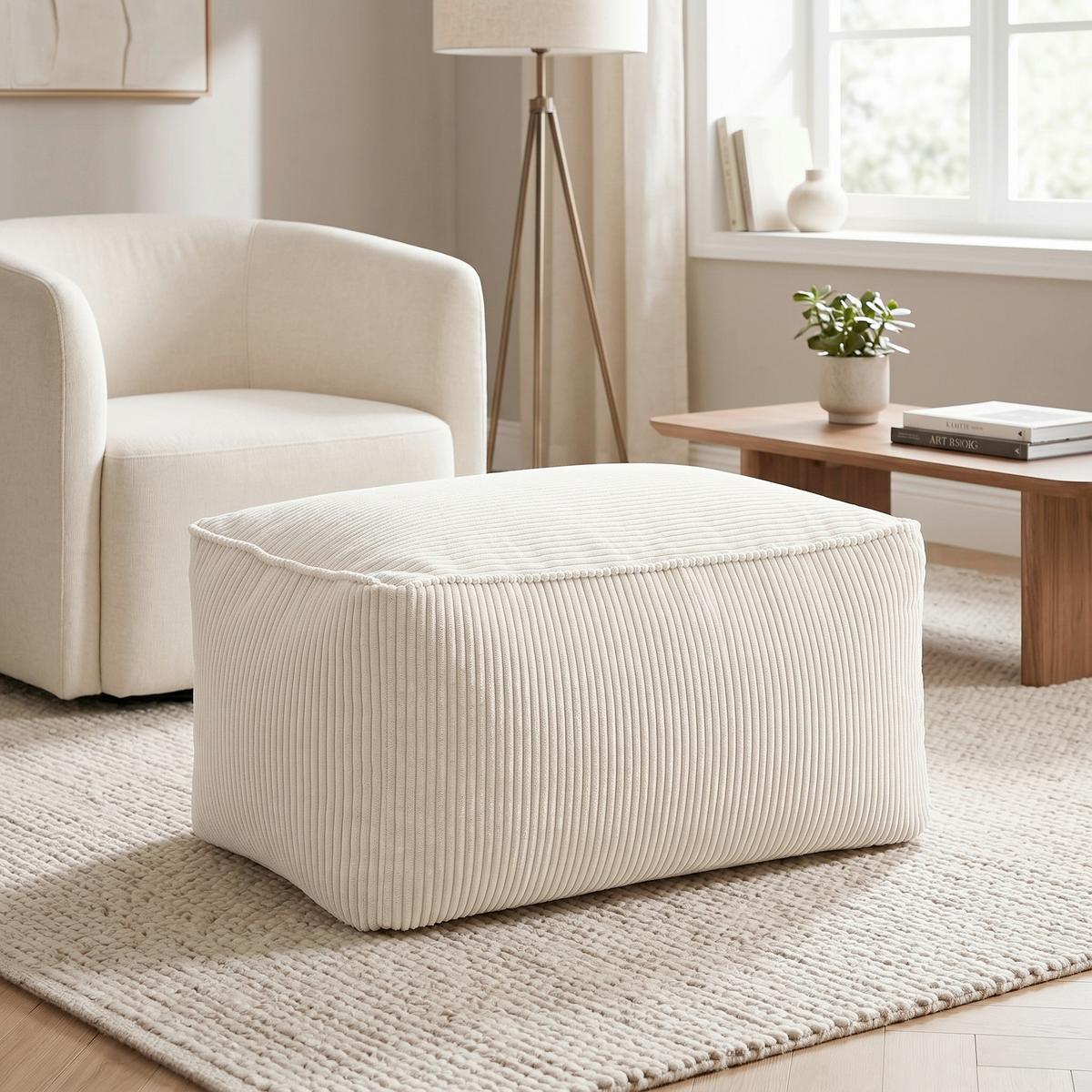 Taburetka CAROLINE, béžový menčester, max. 80 kg - béžová, Modern, textil (80/38/50cm) - Mömax