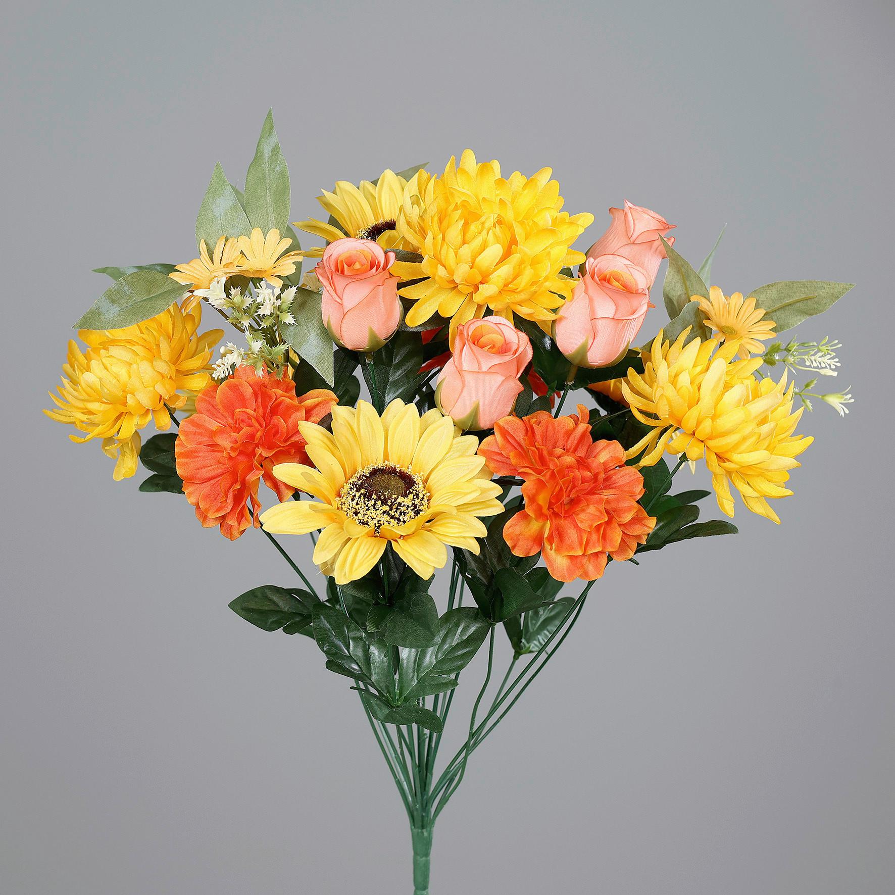 KUNSTBLUME H: 52 cm - Gelb/Grün, Basics, Kunststoff/Textil (52cm)