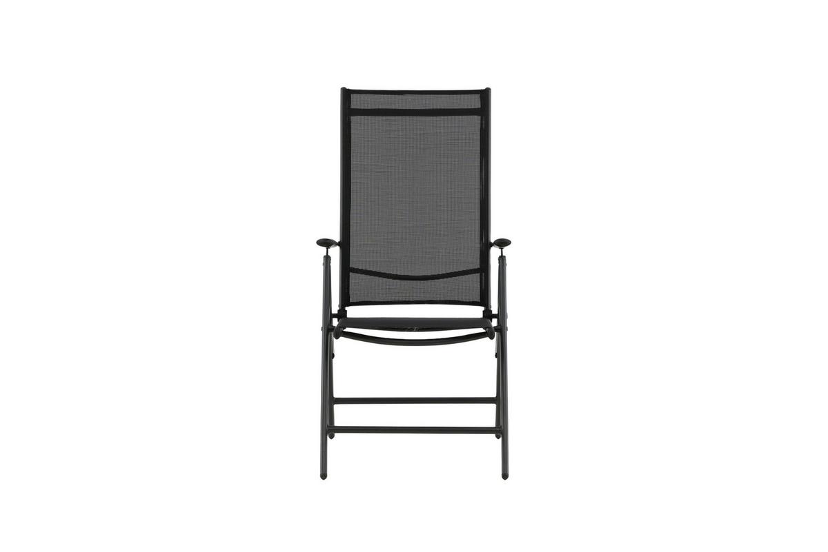 Gartensessel-Set 2-Tlg. Break Metall/Textil - Schwarz, KONVENTIONELL, Kunststoff/Textil (55/108/62cm) - Gardenson