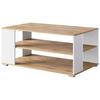 Couchtisch Narobi-I Eiche Wotan/Weiß B: 100 cm - Eiche Wotan/Weiß, Trend, Holzwerkstoff/Kunststoff (100/45/60cm) - Livetastic