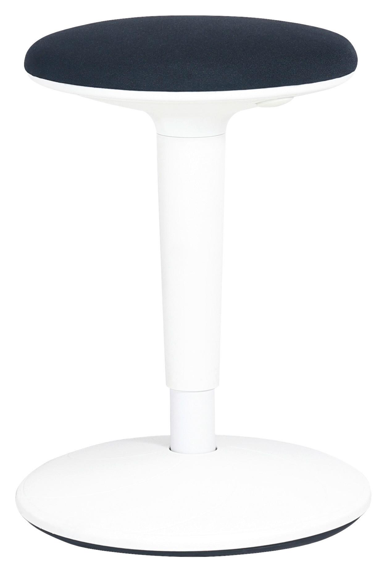 Kanc. stolička bez operadla SPIN - čierna/biela, Modern, kov/textil (36,5/55.5-73.5/39cm) - Mömax