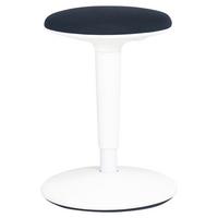 Kanc. stolička bez operadla SPIN - čierna/biela, Modern, kov/textil (36,5/55.5-73.5/39cm) - Mömax