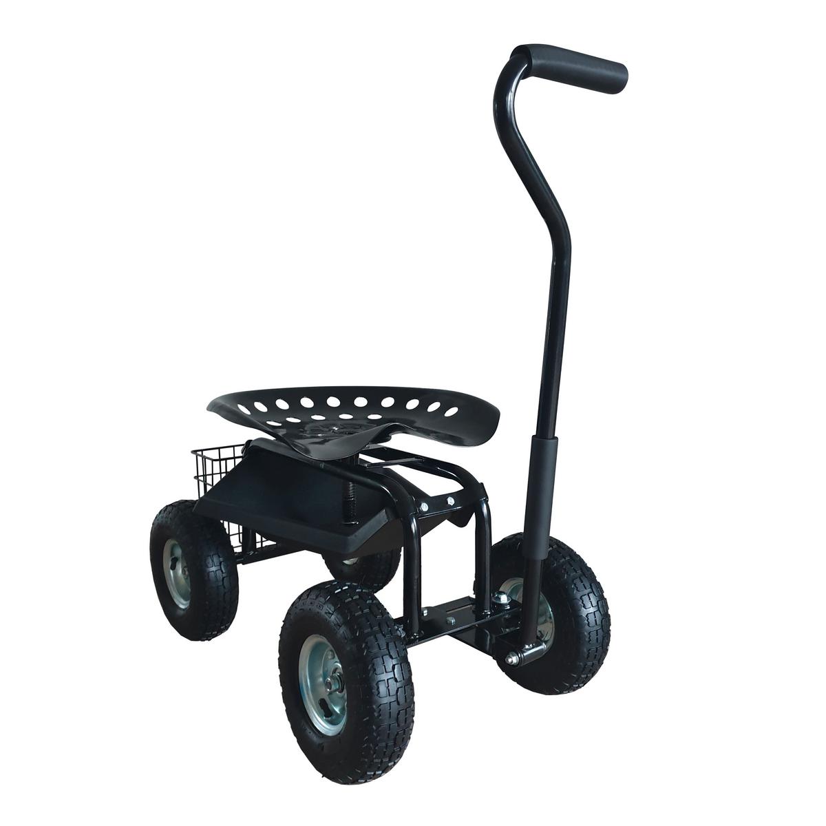 Gartengerätewagen Mit Sitz - Anthrazit, Basics, Kunststoff/Metall (81/45/86cm) - Ambia Garden