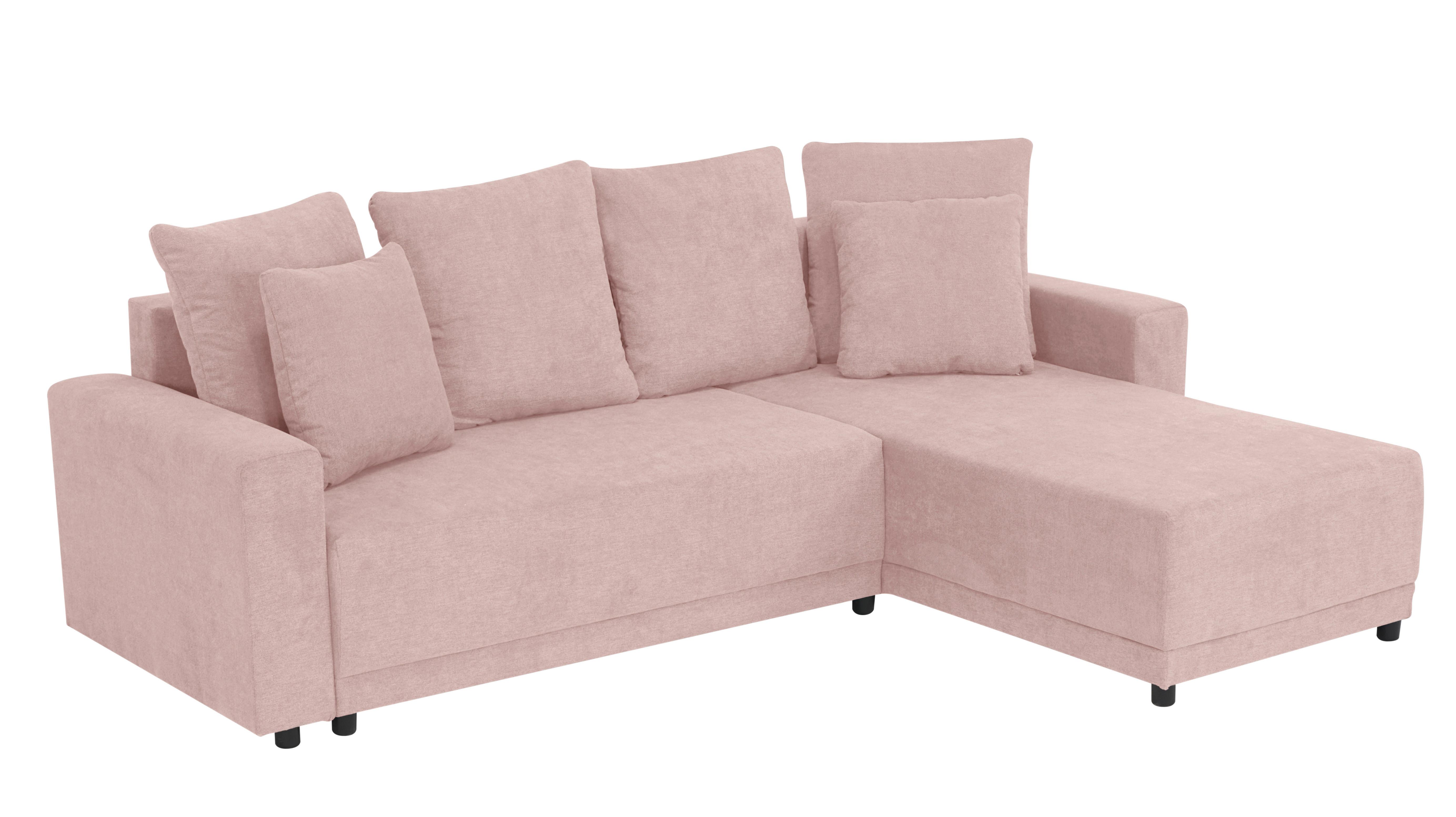 Ecksofa Time Rosa S: 178x248 Cm - Schwarz/Rosa, Design, Textil (178/248cm) - MID.YOU