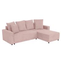Ecksofa Time Rosa S: 178x248 Cm - Schwarz/Rosa, Design, Textil (178/248cm) - MID.YOU