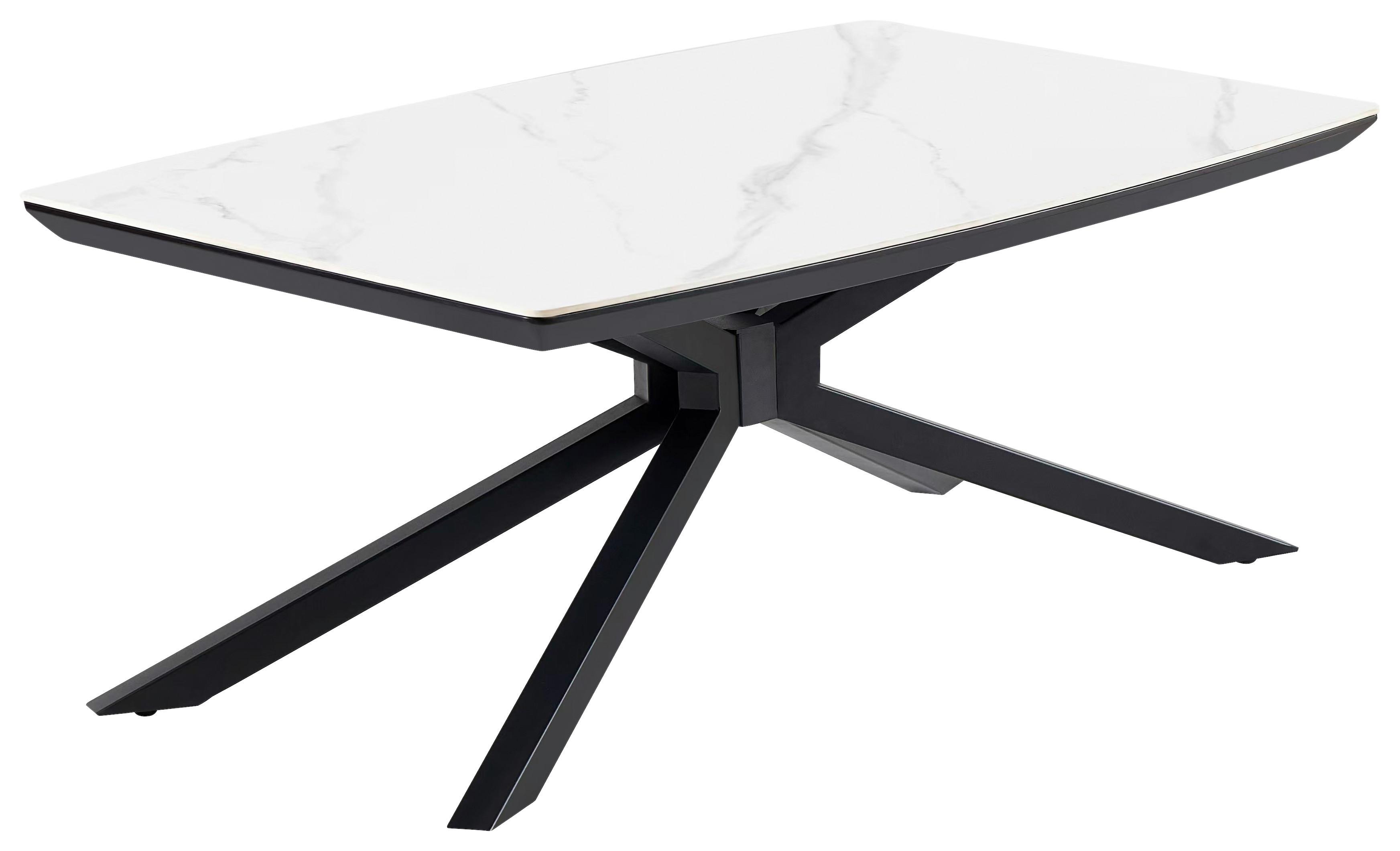 Couchtisch Shadow White - Schwarz/Weiß, MODERN, Keramik/Metall (110/45/70cm)