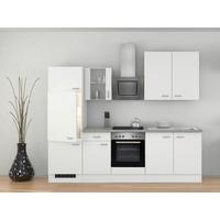 Küchenzeile Wito Mit Geräten 270 Cm Grau/weiß Modern - Hellgrau/Weiß, MODERN, Glas/Holzwerkstoff (270cm) - FlexWell