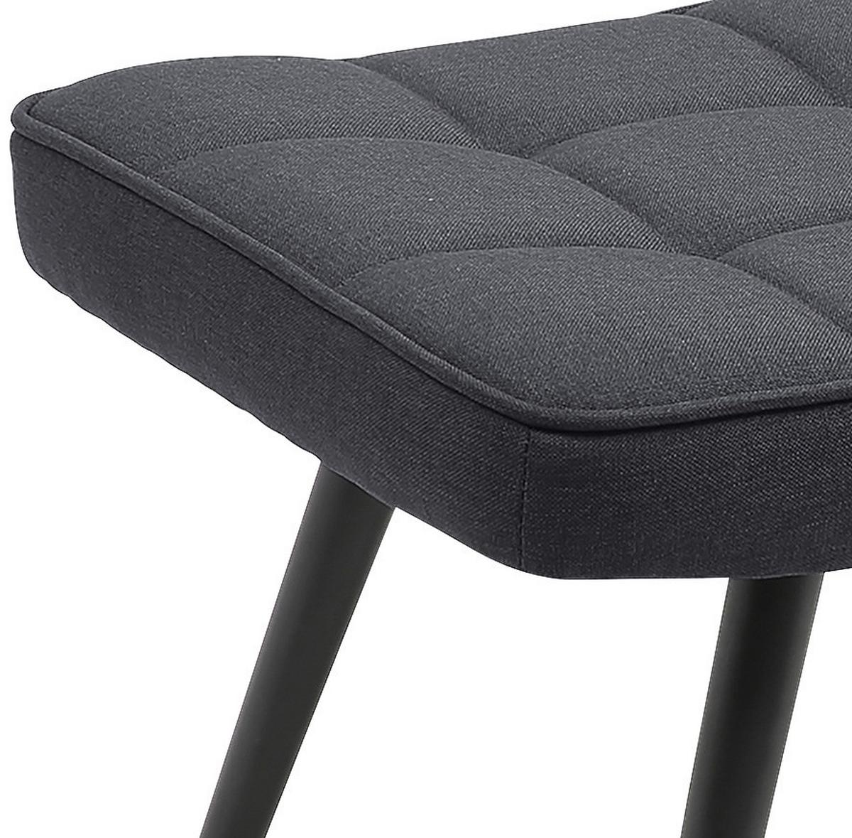 Hocker Uta Textil Dunkelgrau Sitz Gepolstert H: 39 cm - Dunkelgrau/Schwarz, MODERN, Holzwerkstoff/Textil (60/39/41cm) - MID.YOU