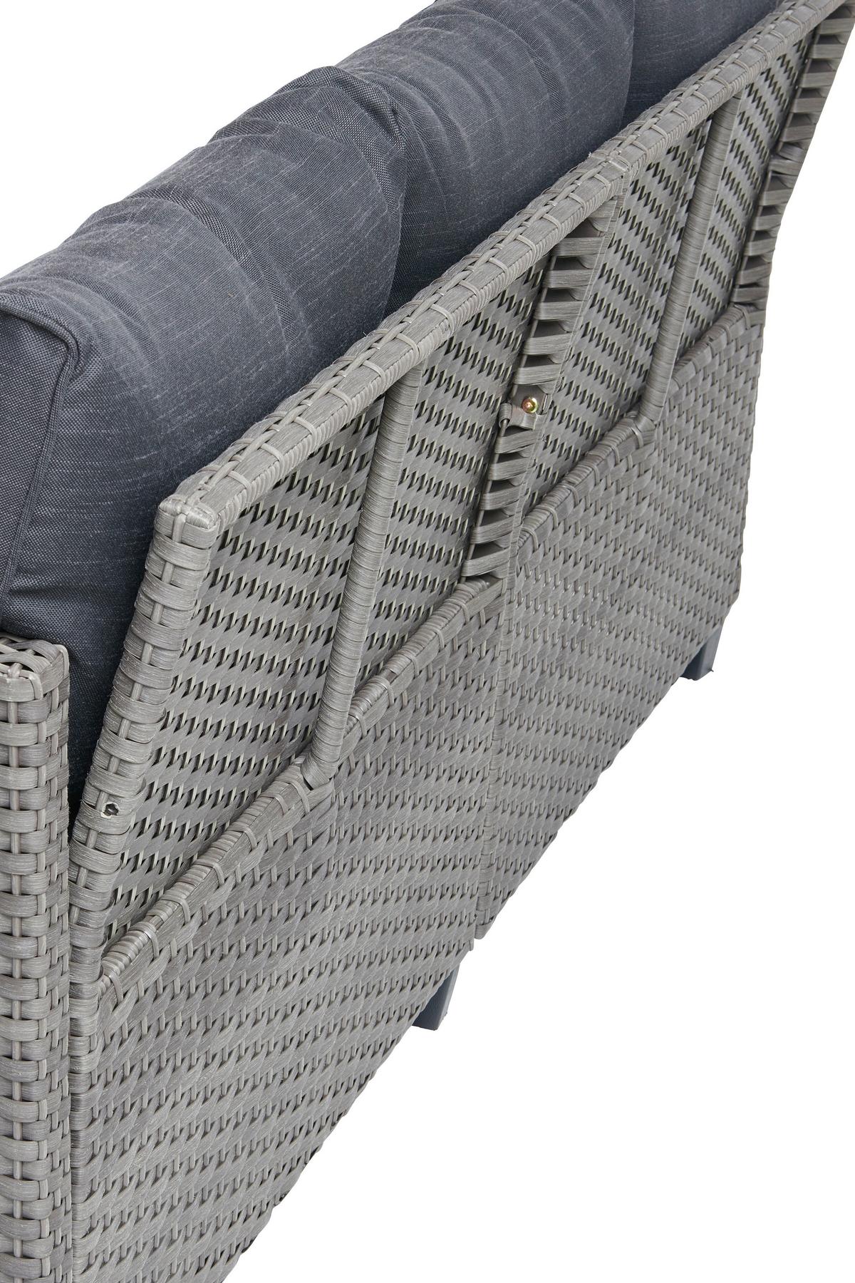 Loungegarnitur 4-Tlg. Lisabon aus Kunststoff mit Kissen - Braun/Grau, MODERN, Kunststoff/Textil - Luca Bessoni