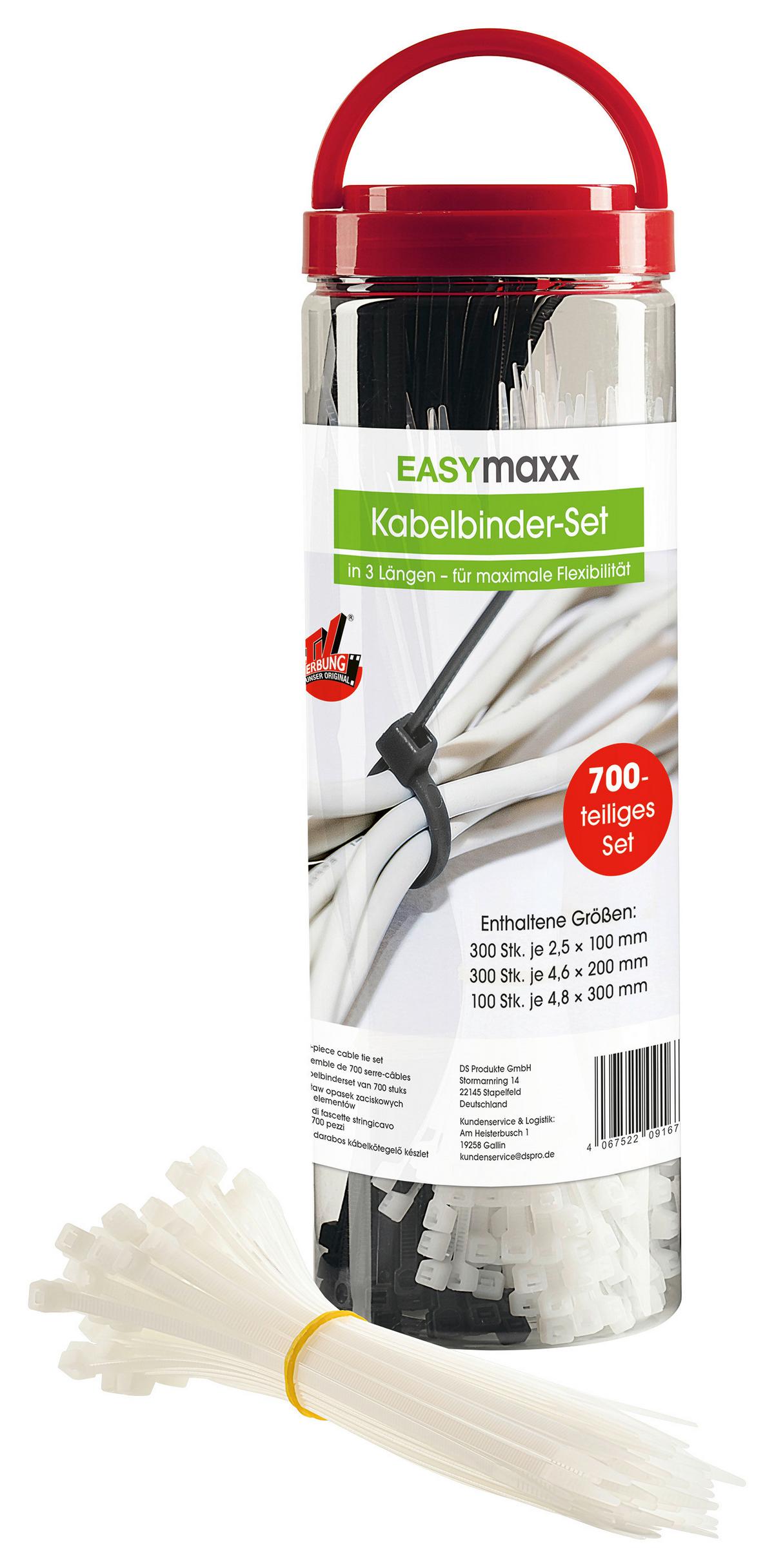 Kabelbinder 700 Stk./pkg. - Schwarz/Weiß, Basics, Kunststoff (0,48/30cm)