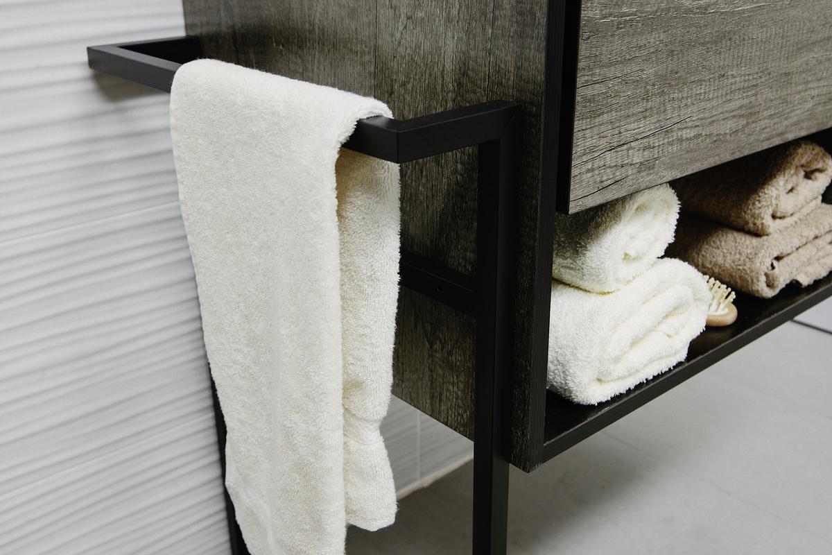 Skřínka s umývadlem Soho š: 80 cm tmavěšedá - bílá/tmavě šedá, Basics, kompozitní dřevo/kámen (80/50/46cm) - Sanotechnik