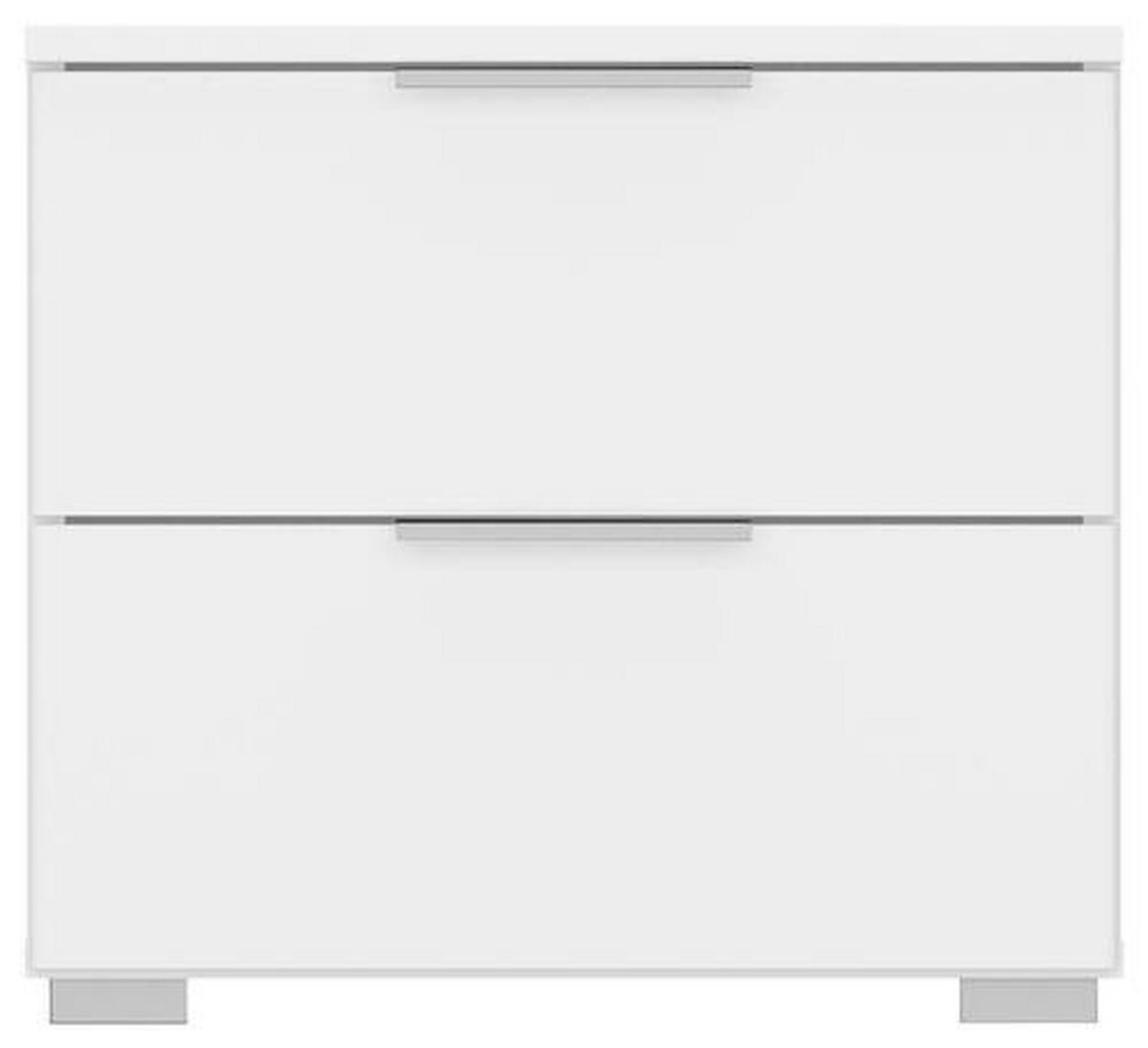 Nachtkästchen Weiß H: 43 Cm Alabama - Alufarben/Weiß, MODERN, Holzwerkstoff (47/43/42cm) - Rauch Möbel
