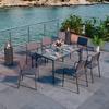 Gartentisch Paris - Anthrazit, MODERN, Glas/Metall (140/75/83cm) - Beldano