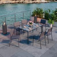 Gartentisch Paris - Anthrazit, MODERN, Glas/Metall (140/75/83cm) - Beldano