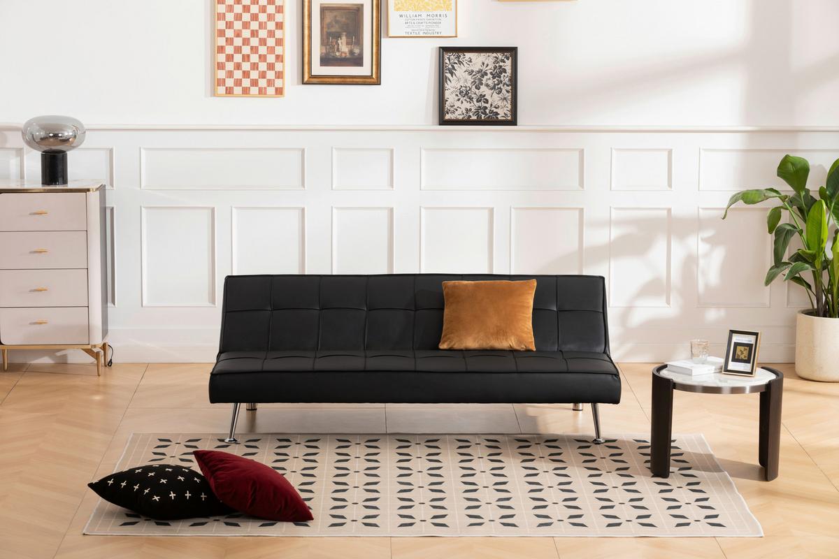 3-sitzer-sofa Mit Schlaffunktion Silva B:179cm - Silberfarben/Schwarz, Basics, Textil (179/74/91cm) - P & B