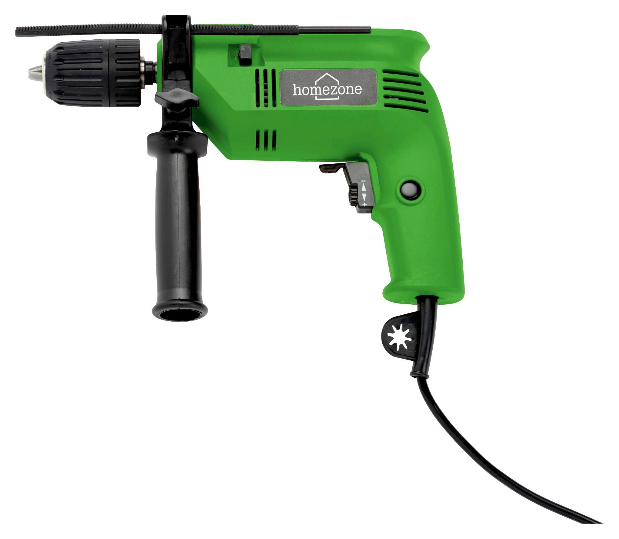 Schlagbohrmaschine Colin 500 W 48.000 U/min Mit Softgriff - Schwarz/Grün, Kunststoff/Metall (26/19/6cm) - Homezone