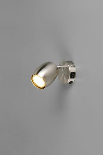 Strahler Greta - Nickelfarben, KONVENTIONELL, Kunststoff/Metall (8/14/9,5cm) - Luca Bessoni