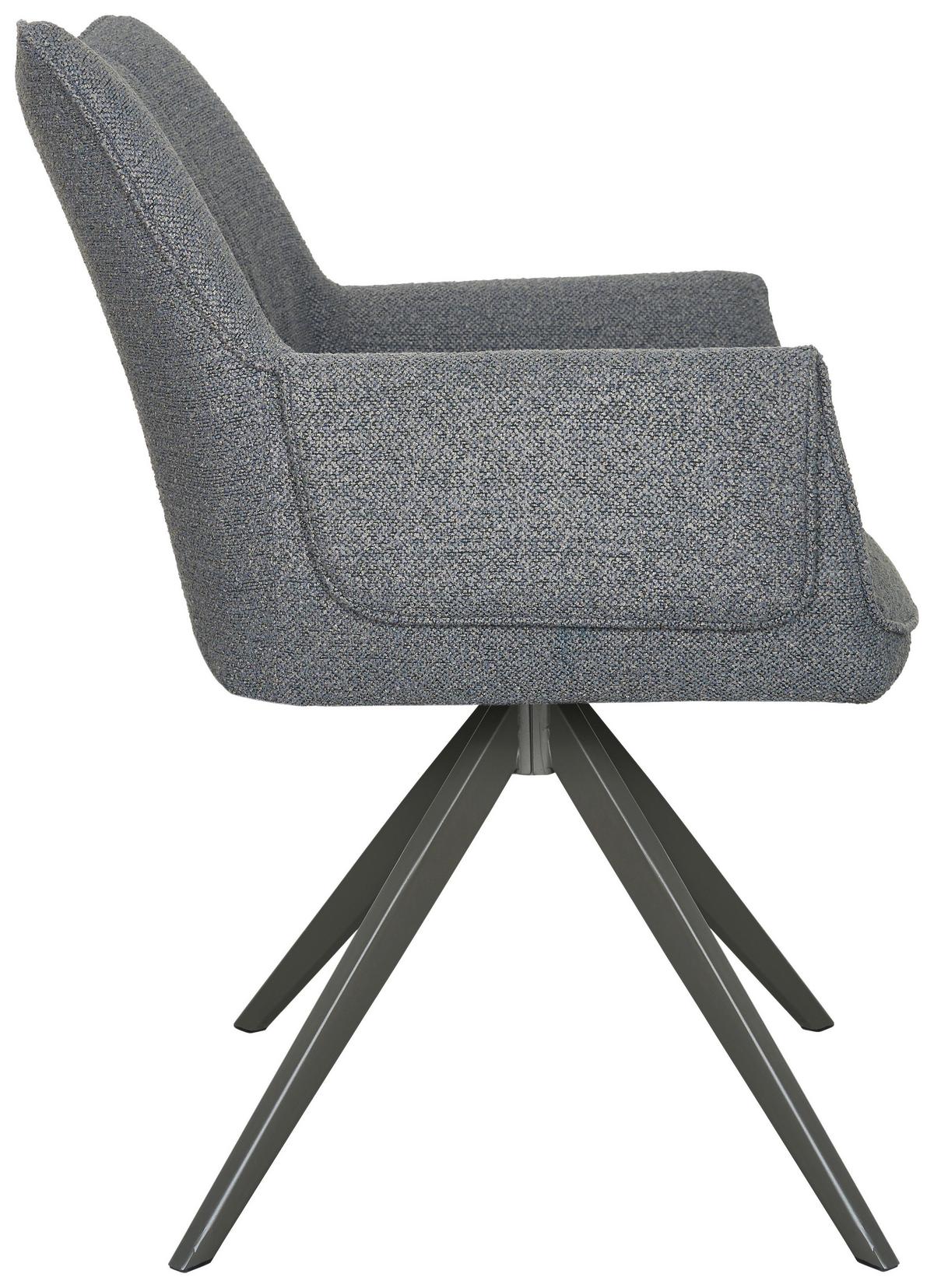 Armlehnstuhl Siena Anthrazit B: 64 cm - Anthrazit, MODERN, Textil/Metall (64/86/65,5cm) - Livetastic