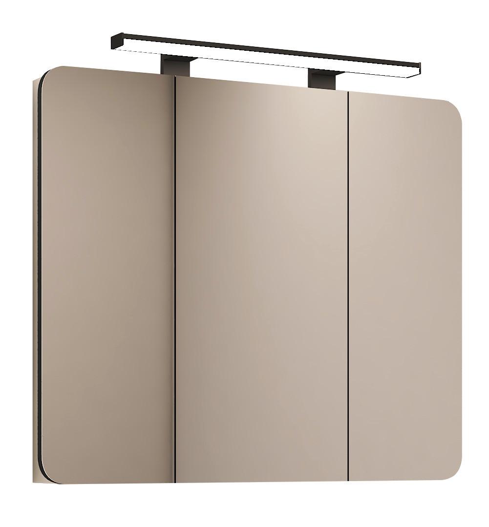 Spiegelschrank Capri Weiß B: 85 cm - Weiß, MODERN, Glas/Holz (85/74/18cm) - Stylife