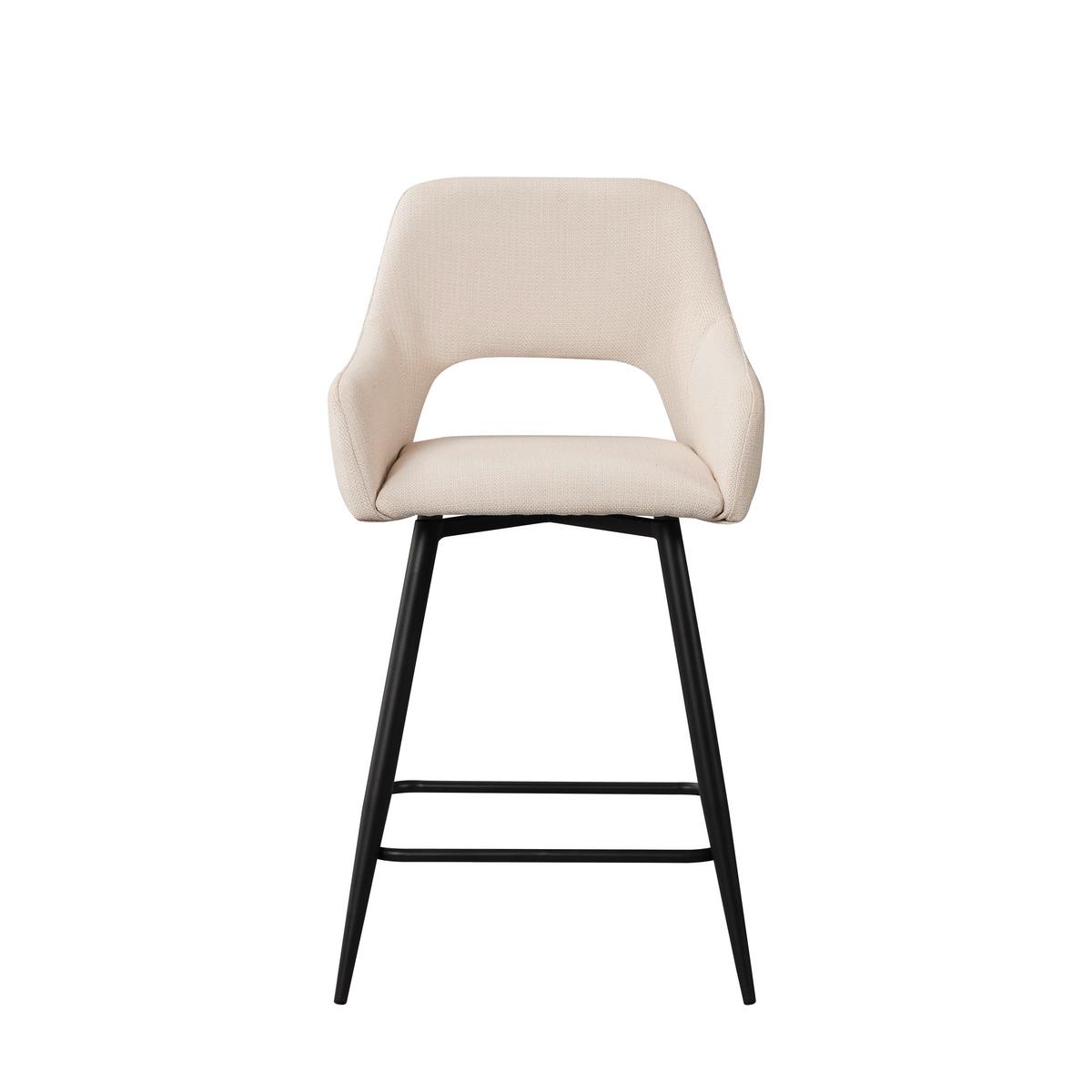 Barhocker-set Amiens Weiß, B: 51,5 Cm - Schwarz/Weiß, MODERN, Textil/Metall (51,5/97/54cm) - MID.YOU