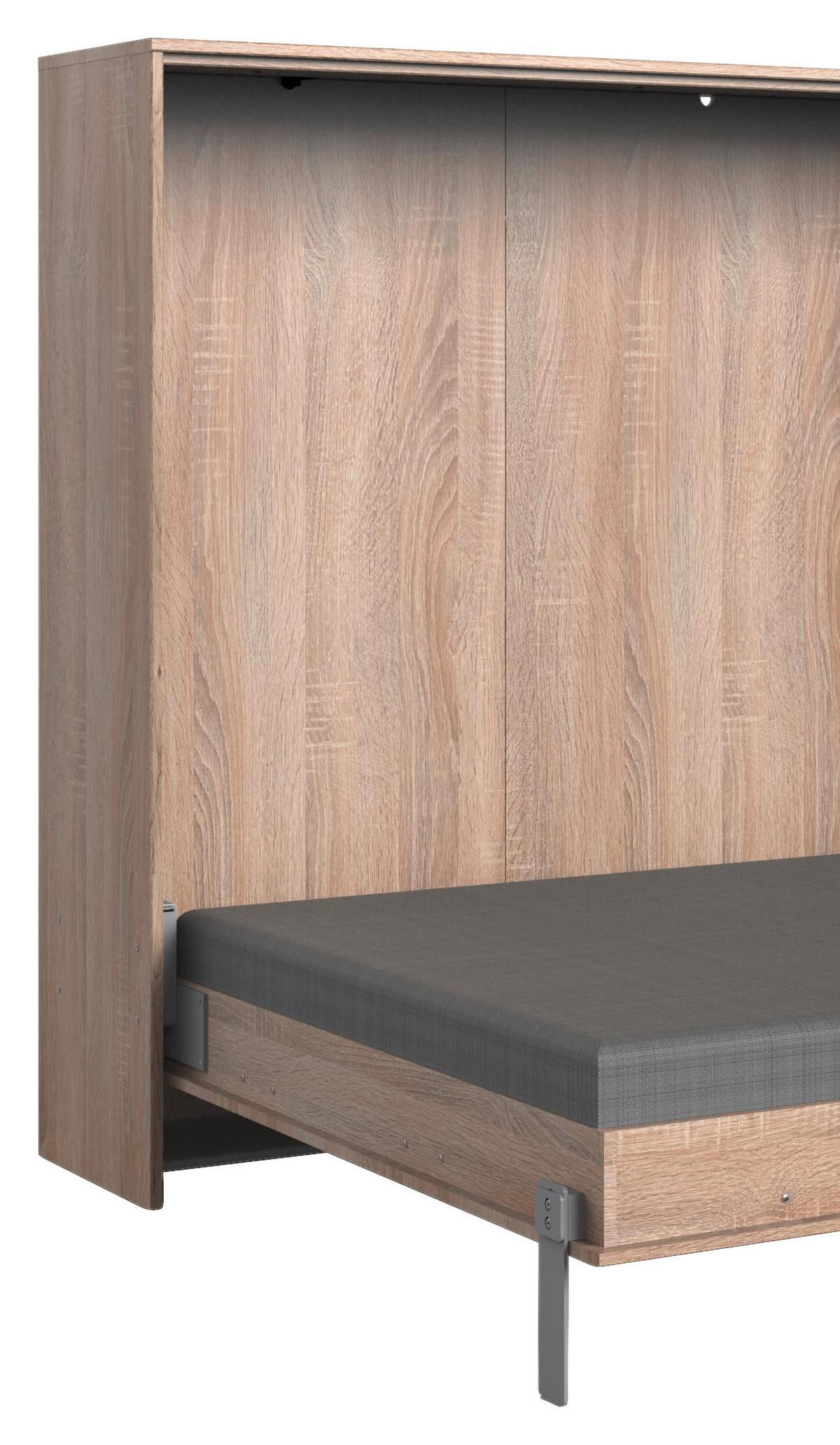 Schrankbett Mit Lattenrost 140x200 Juist Eiche Dekor - Eichefarben, KONVENTIONELL, Holz/Holzwerkstoff (140/200cm) - MID.YOU