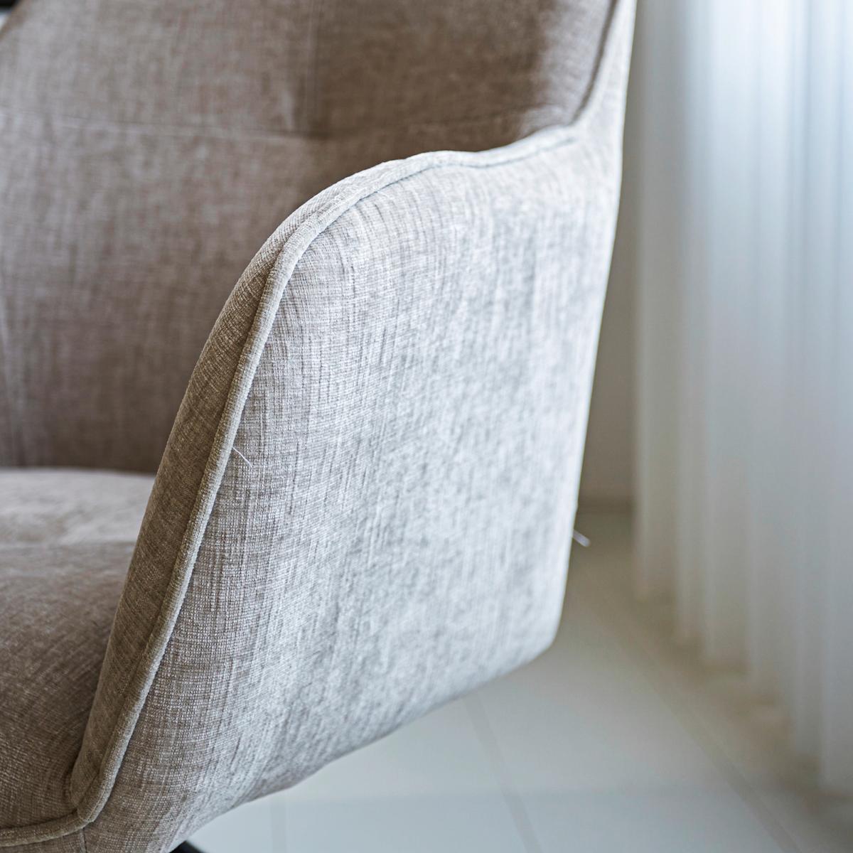 Armlehnstuhl Nancy Hellgrau B: 59 Cm - Hellgrau/Schwarz, MODERN, Textil/Metall (59/88/60cm) - MID.YOU