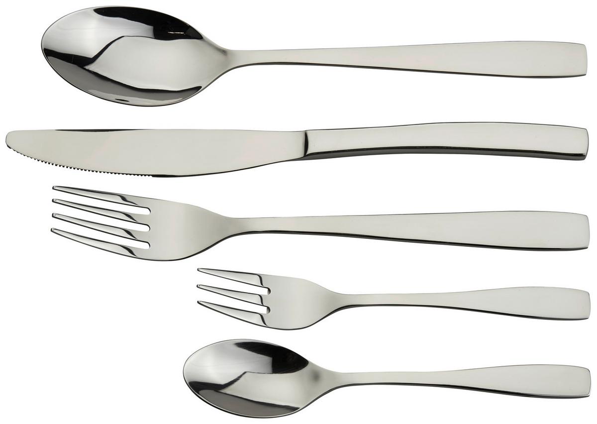 BESTECKSET STEFAN - Edelstahlfarben, MODERN, Metall - Luca Bessoni
