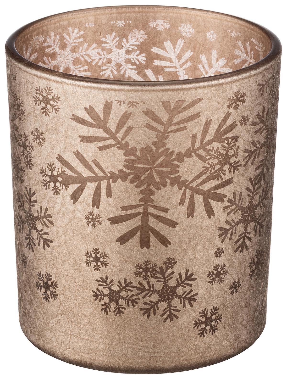 Teelichtglas Laura - Braun, KONVENTIONELL, Glas (7/8cm) - Luca Bessoni