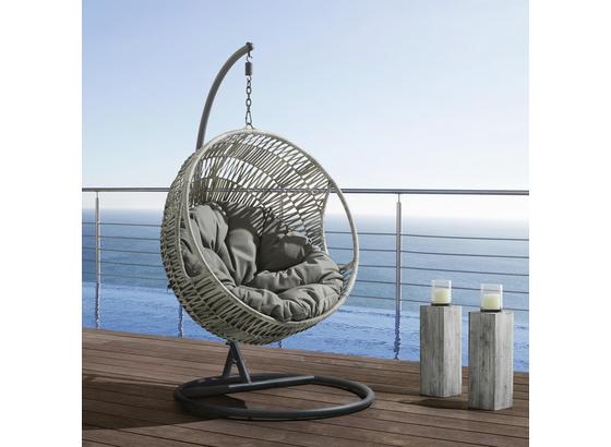 Závesné Kreslo Sena - sivá/tmavosivá, Moderný, umelá hmota/kov (108/186/120cm) - Modern Living Závesné Kreslo Sena - sivá/tmavosivá, Moderný, umelá hmota/kov (108/186/120cm) - Modern Living