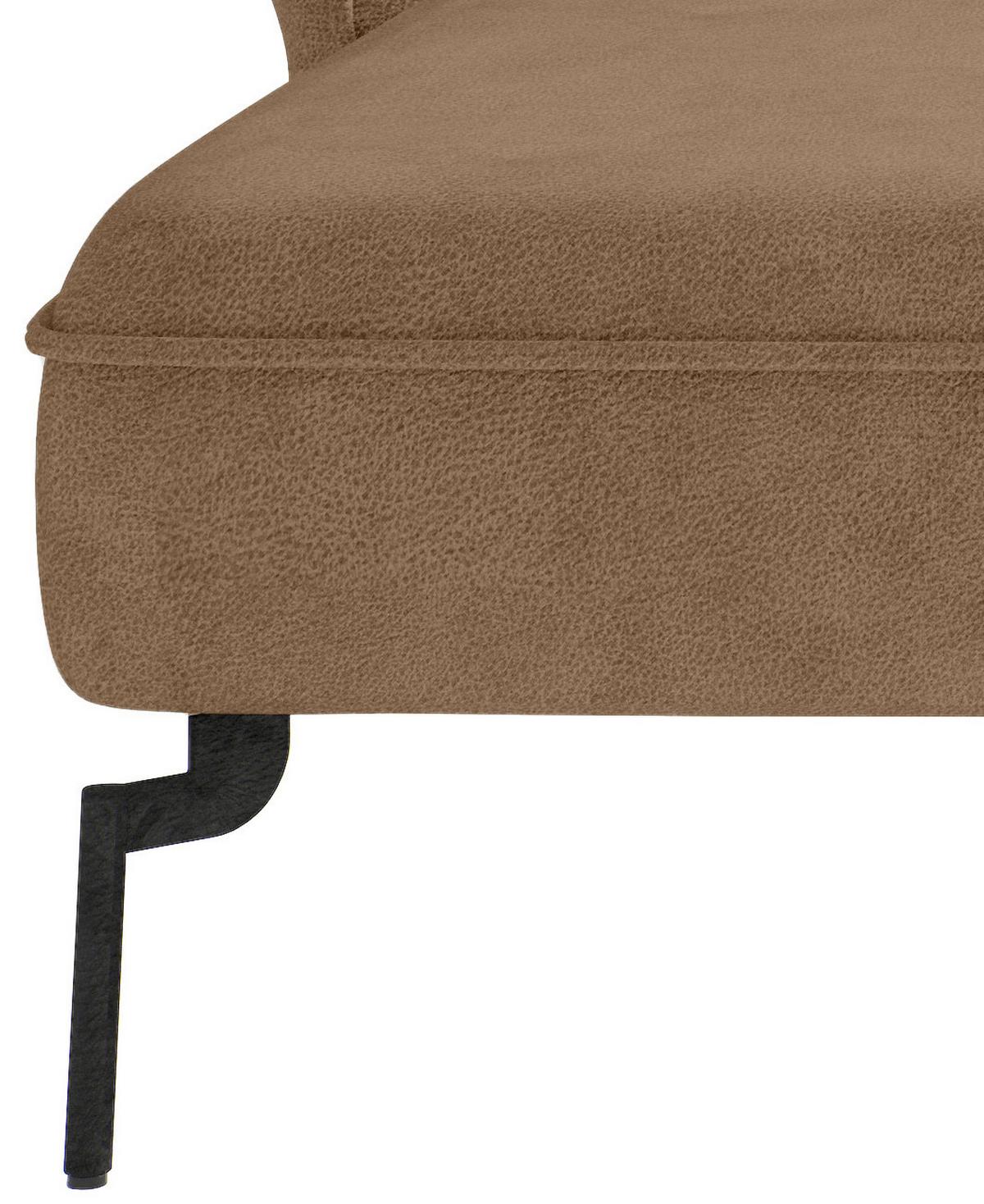 Sitzgarnitur Jakarta - Hellbraun/Edelstahlfarben, Design, Textil (185/265cm) - Livetastic