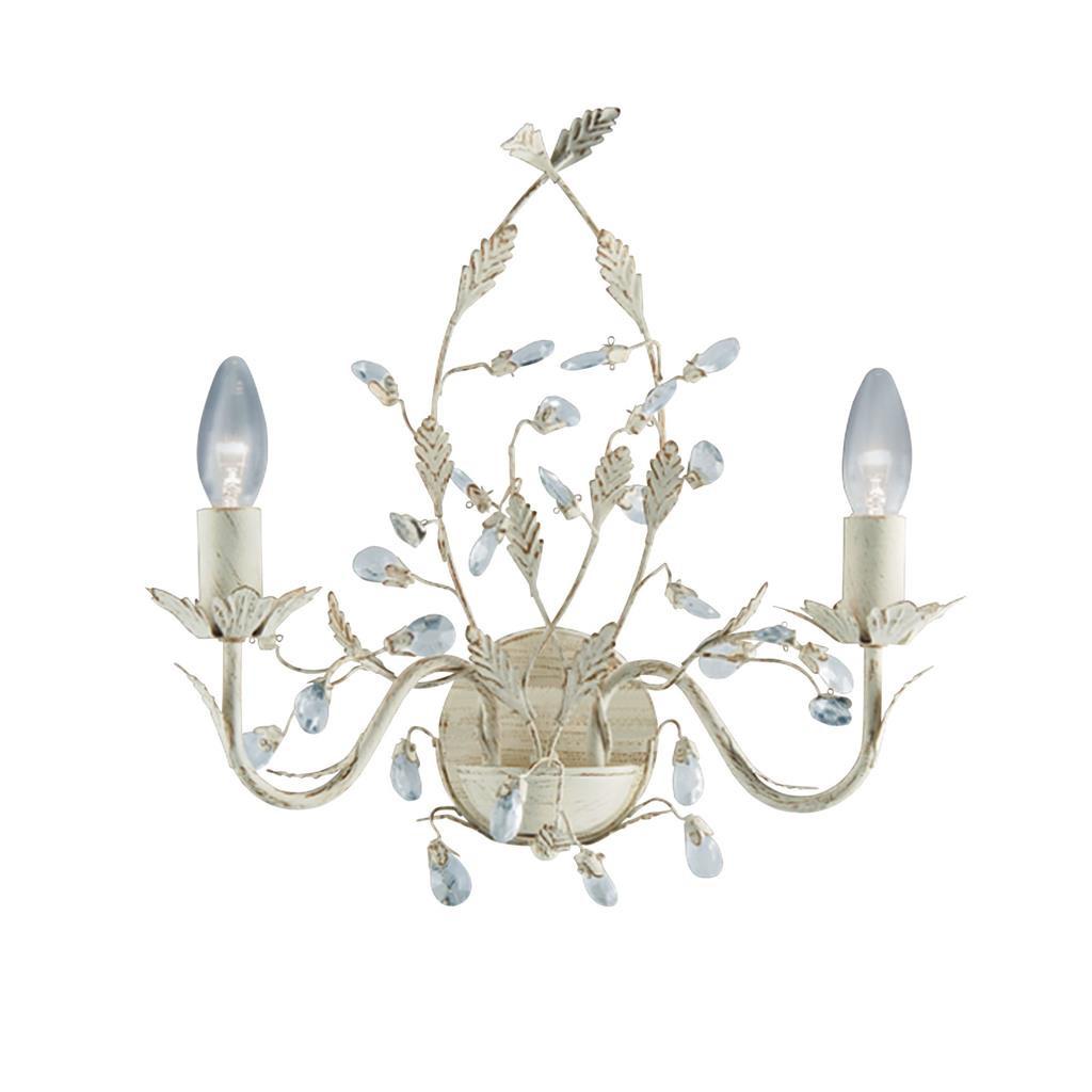 Wandleuchte 2492-2cr Almandite - Goldfarben/Creme, KONVENTIONELL, Glas/Metall (37/40cm)