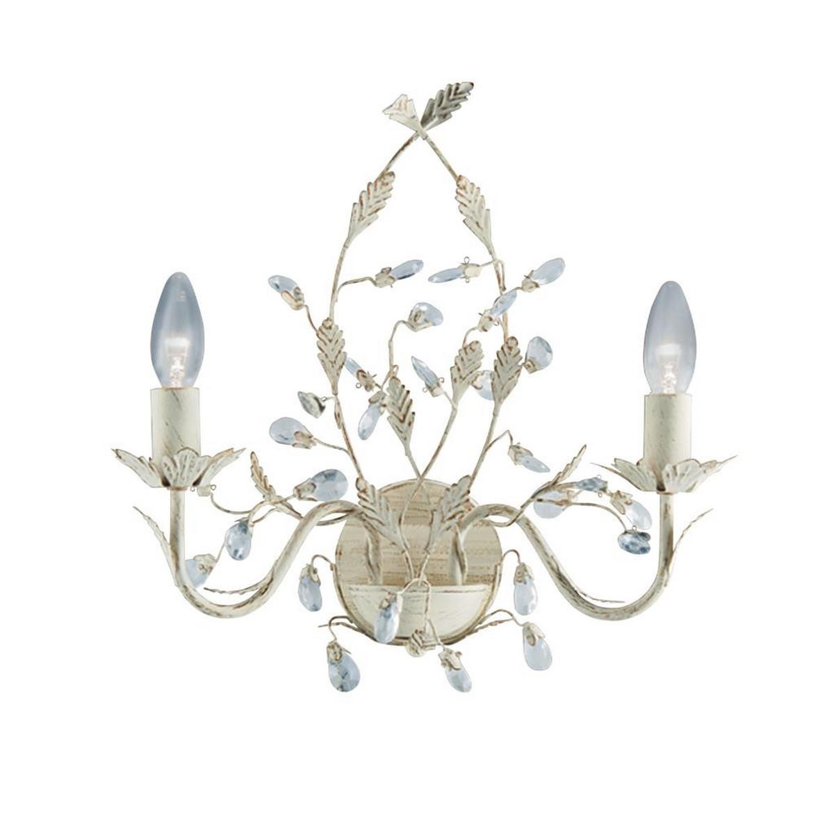 Wandleuchte 2492-2cr Almandite - Goldfarben/Creme, KONVENTIONELL, Glas/Metall (37/40cm)