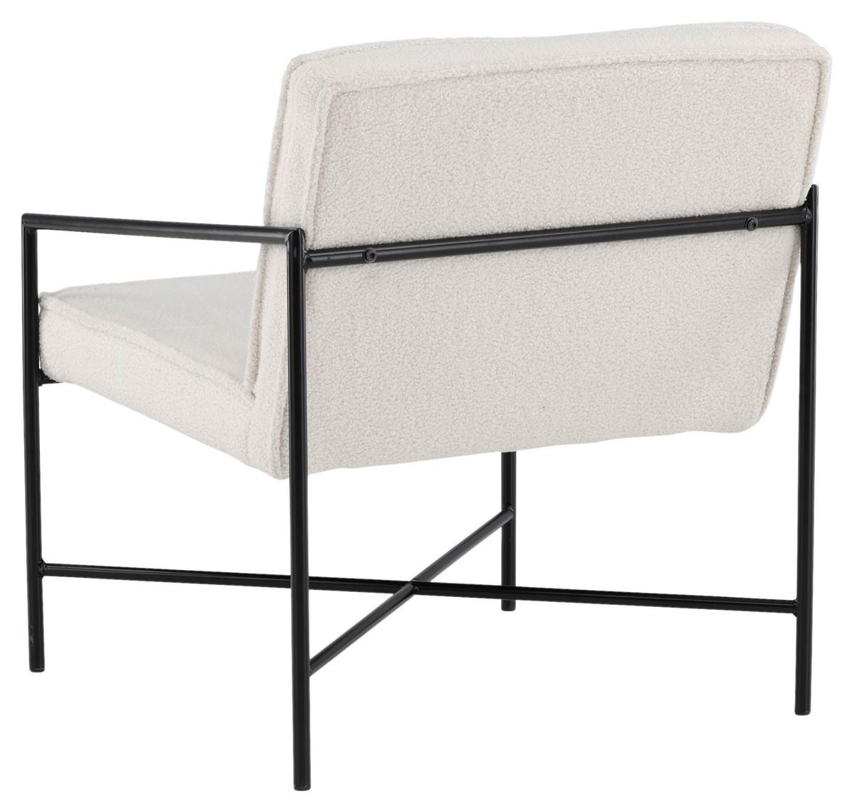 Sessel Rakel - Schwarz/Weiß, Design, Textil/Metall (66/78/65cm) - Livetastic