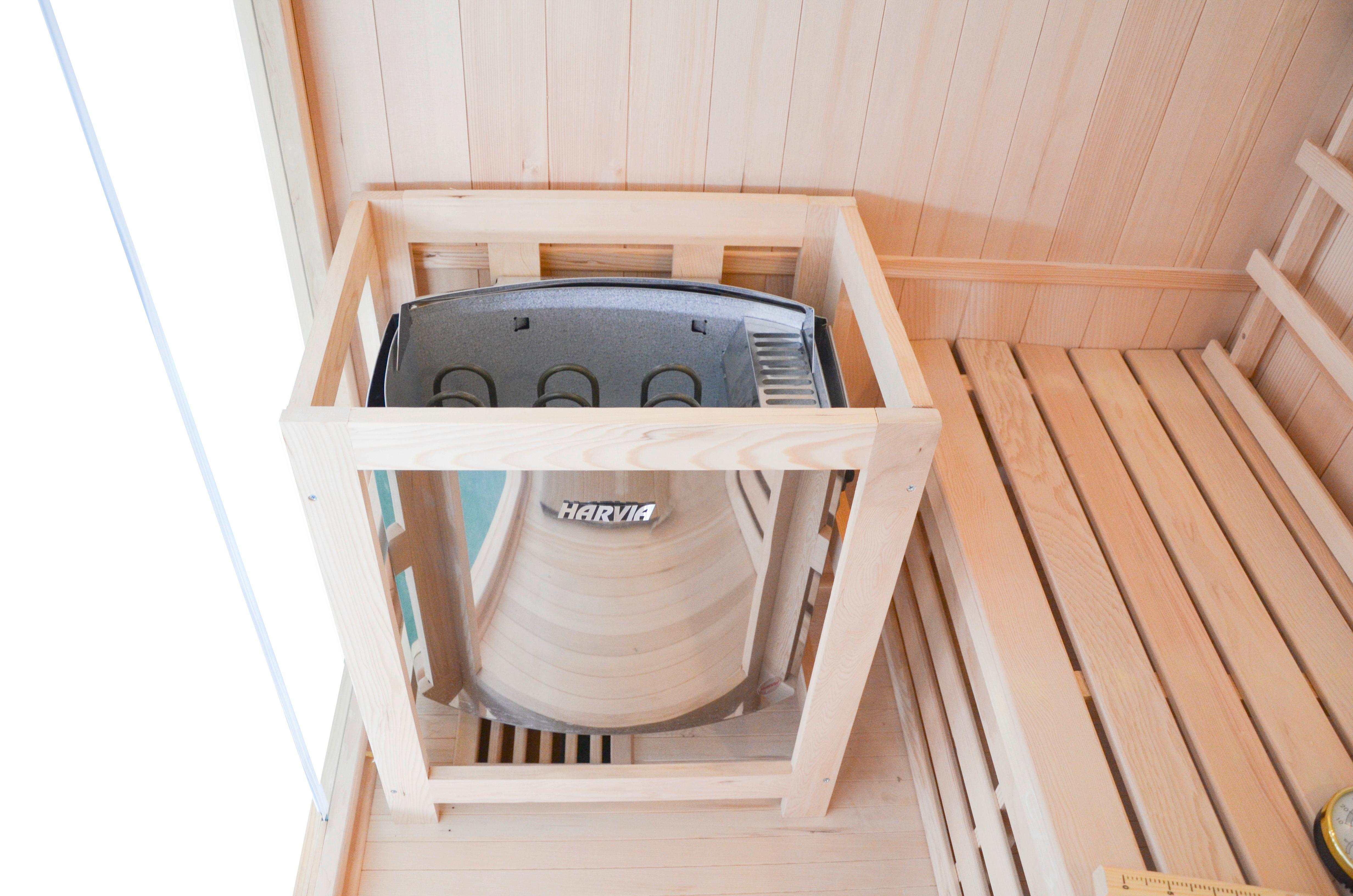 Sauna mit integriertem Saunaofen