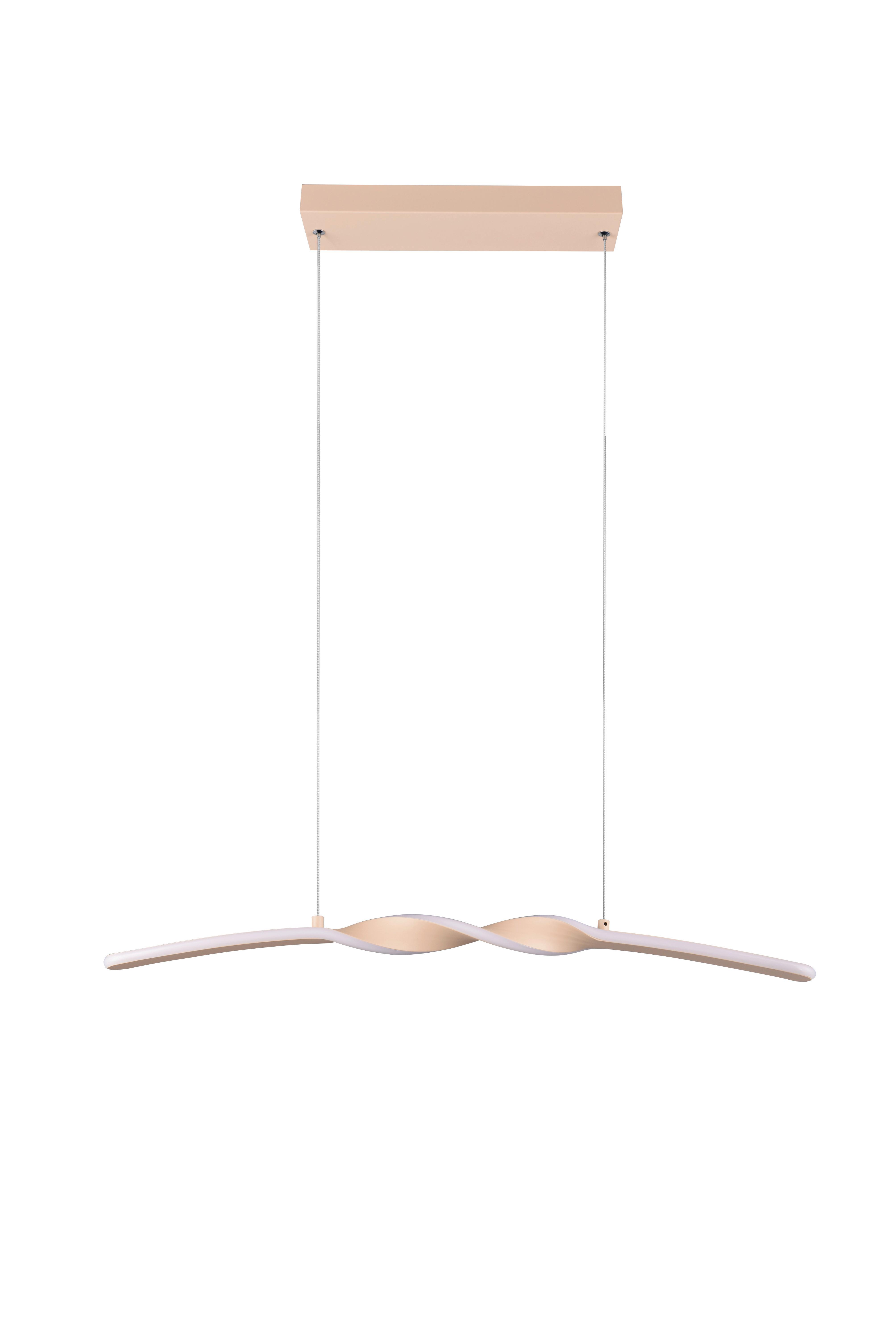 LED-Hängeleuchte Ginko Weiß Sandfarben L: 79 cm - Sandfarben/Weiß, Design, Kunststoff/Metall (79/9/150cm)