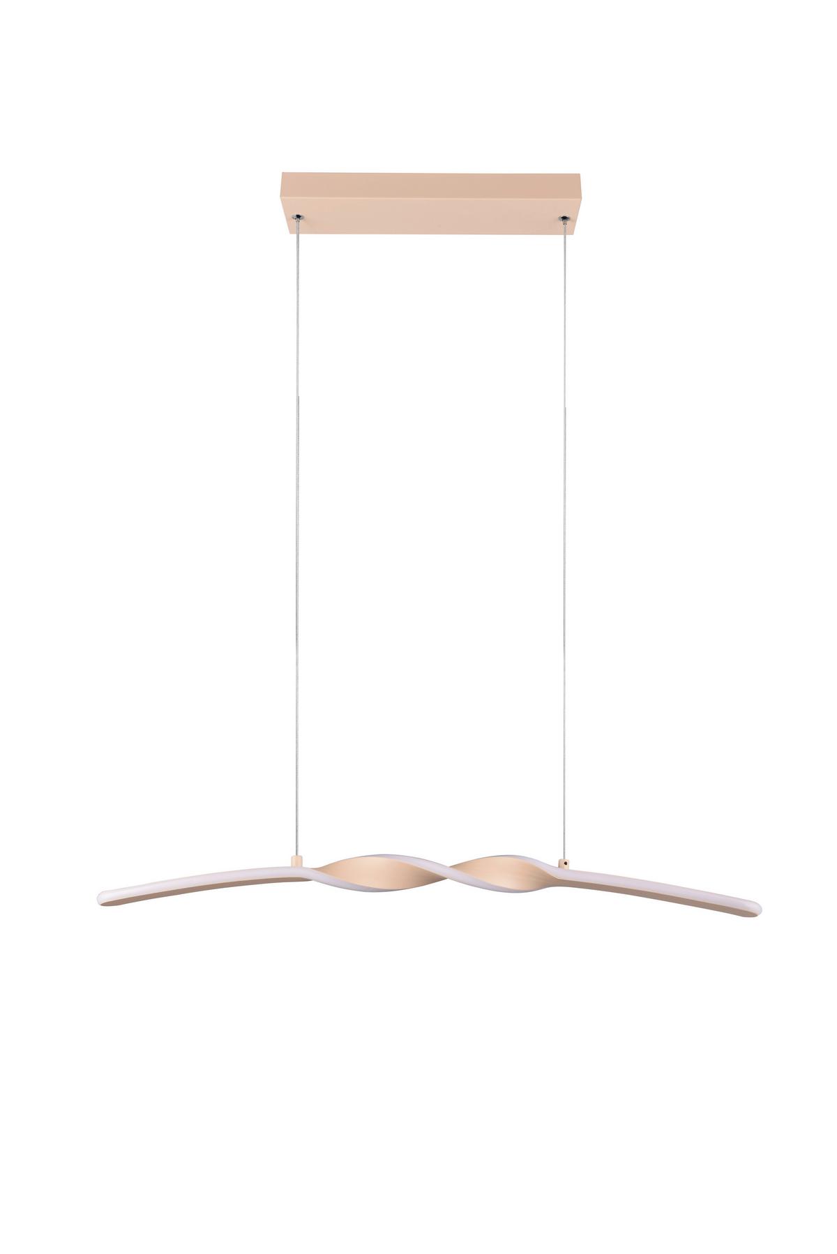 Led-hängeleuchte Ginko Weiß Sandfarben L: 79 Cm - Sandfarben/Weiß, Design, Kunststoff/Metall (79/9/150cm)