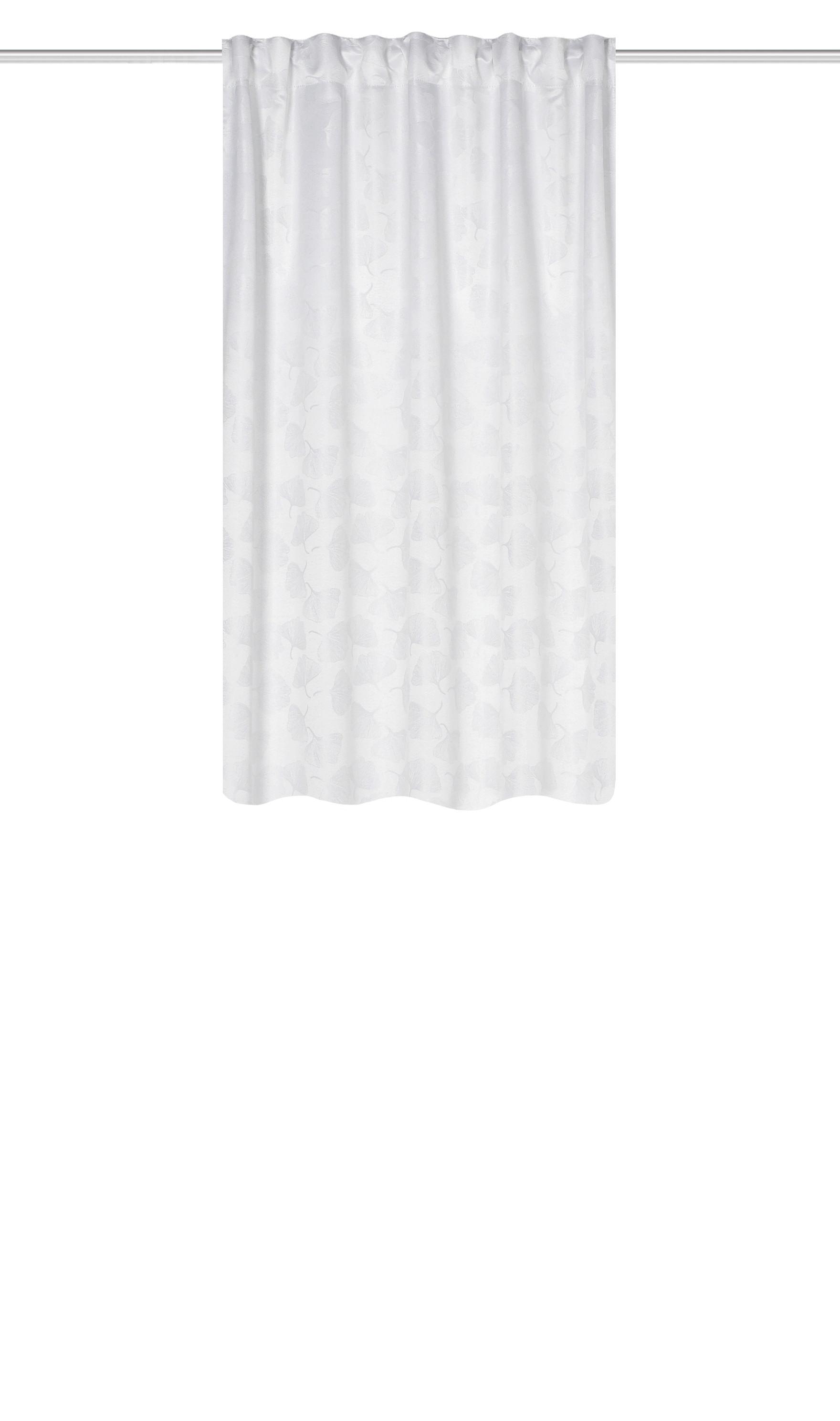 Fertigvorhang Gingko - Weiß, Trend, Textil (135/145cm)