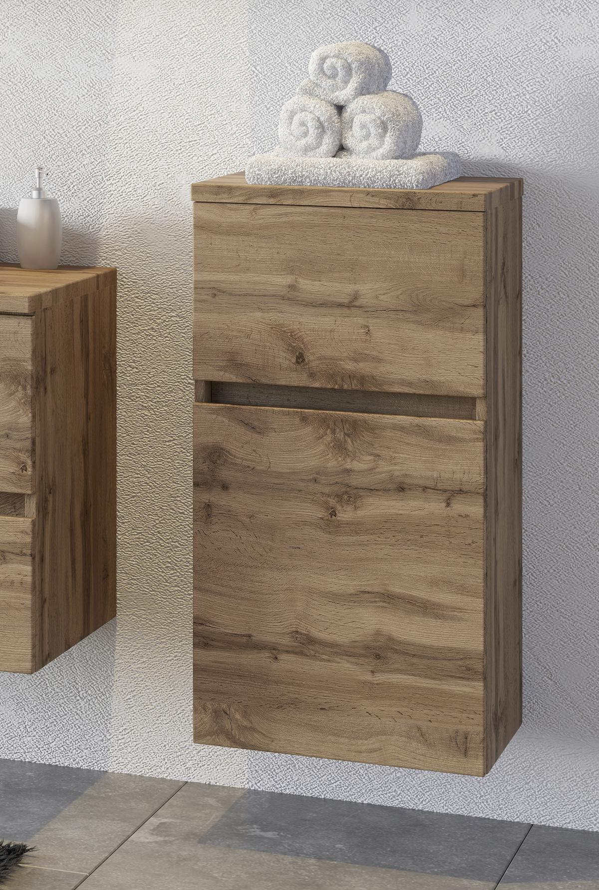Unterschrank Pienza B: 40 cm Eiche Wotan Dekor - Silberfarben/Eiche Wotan, MODERN, Holzwerkstoff (40/81,5/35cm) - Held