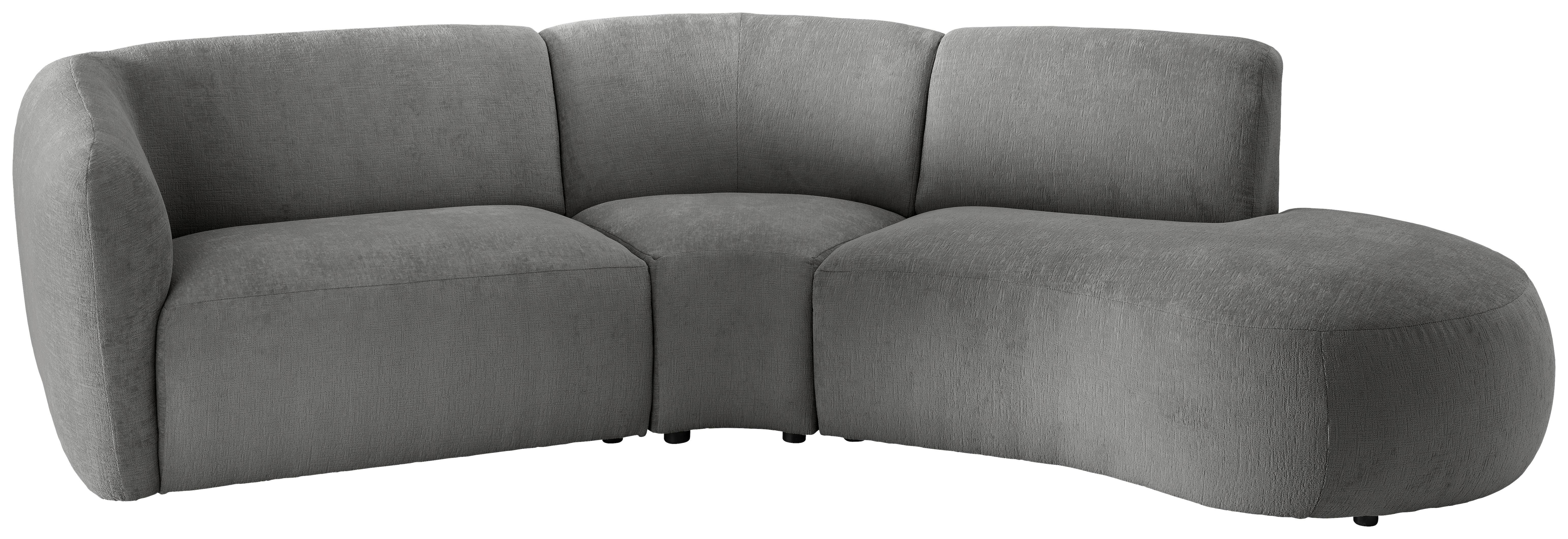 Ecksofa Jesi, Graubraun S: 276x182 Cm - Graubraun/Schwarz, MODERN, Textil (276/182cm) - Livetastic