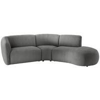 Ecksofa Jesi, Graubraun S: 276x182 Cm - Graubraun/Schwarz, MODERN, Textil (276/182cm) - Livetastic