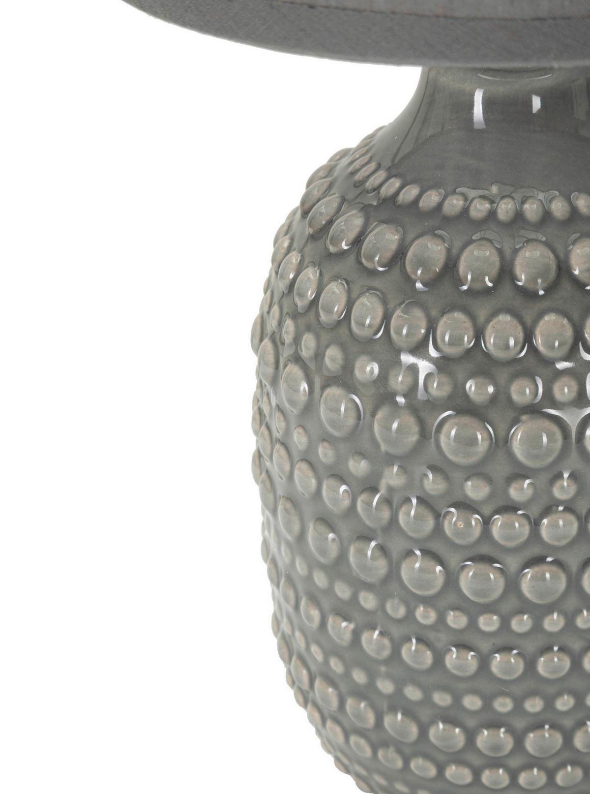 Tischleuchte Points Grau B: 15 cm - Grau, Basics, Keramik/Textil (15/30.5/15cm)