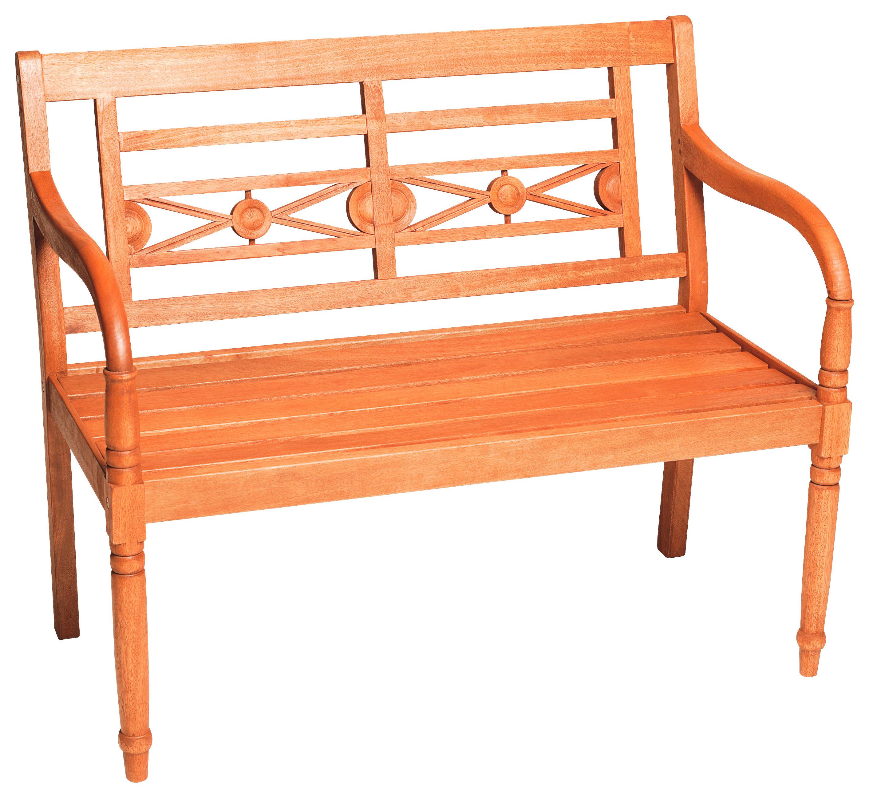 Gartenbank Echtholz 2-Sitzer Havanna mit Rückenlehne - Naturfarben, KONVENTIONELL, Holz (107/60/90cm) - Gardenson