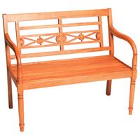 Gartenbank Echtholz 2-Sitzer Havanna mit Rückenlehne - Naturfarben, KONVENTIONELL, Holz (107/60/90cm) - Gardenson